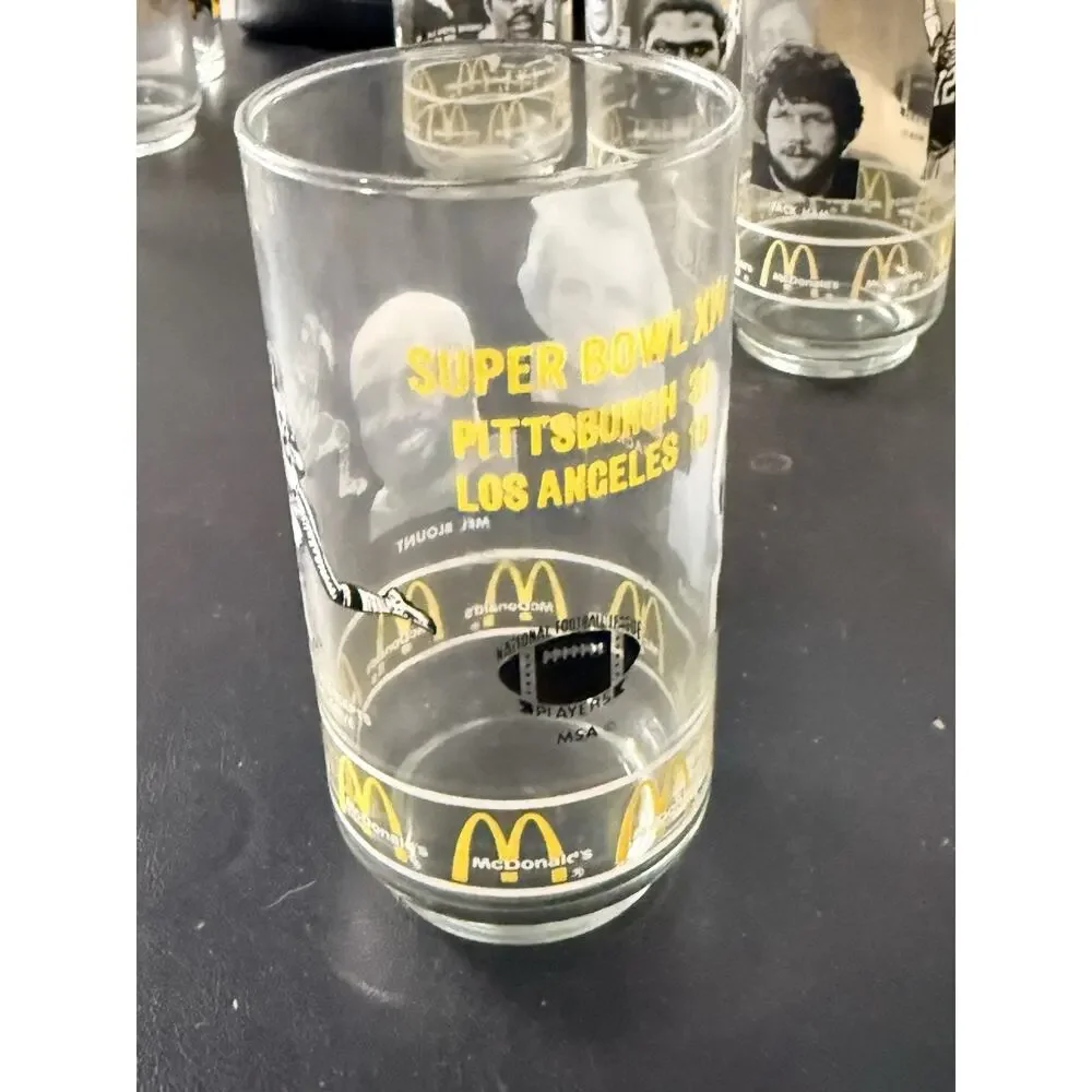 Vintage 1980 McDonald’s Super Bowl XIV Pittsburgh Steelers Glasses Set of 4